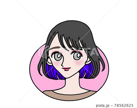 流行ヘアメイク令和初期インナーカラー風ファッションの女性 78562625