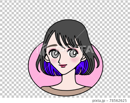 流行ヘアメイク令和初期インナーカラー風ファッションの女性 78562625