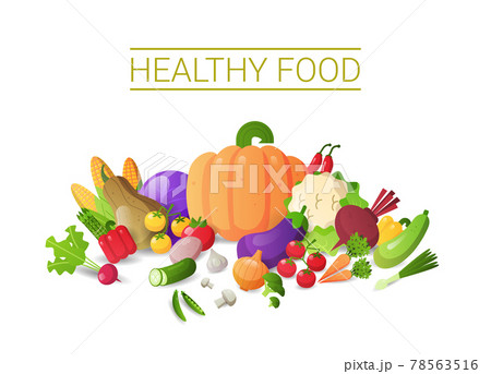 set fresh vegetables composition healthy food concept horizontal copy space set fresh vegetables composition healthy food concept horizontal copy space 78563516