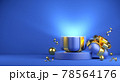 Mockup Empty Space For Show Surprise Gift Or Text On Box With Light Beam On Blue Background 3d Render 78564176