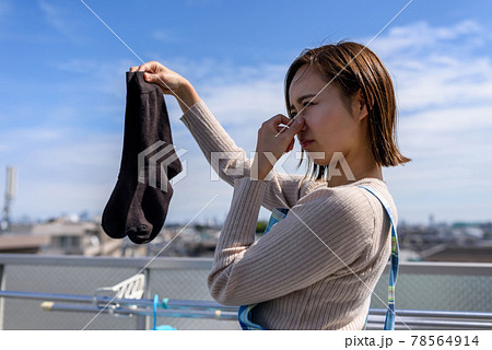 洗濯物の靴下が臭う 78564914