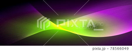 Abstract neon glowing light in the dark with waves. Shiny magic energy and motion concept, vector abstract wallpaper background 78566049