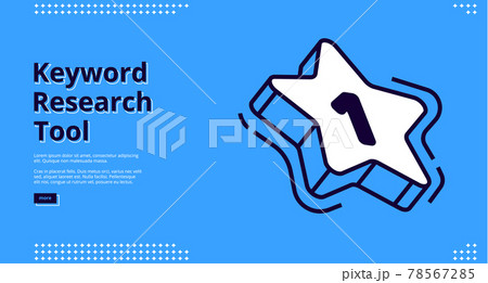 Keyword research tool isometric landing page. 78567285