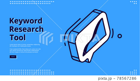 Keyword research tool banner with isometric chart 78567286