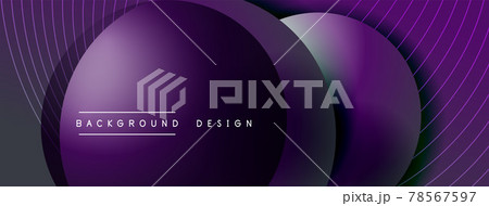 Gradient circles with shadows. Vector techno abstract background. Modern overlapping forms wallpaper background, design template 78567597