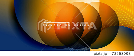 Gradient circles with shadows. Vector techno abstract background. Modern overlapping forms wallpaper background, design template 78568008