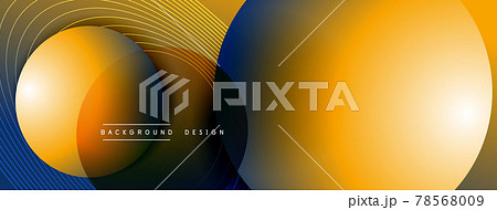 Gradient circles with shadows. Vector techno abstract background. Modern overlapping forms wallpaper background, design template 78568009