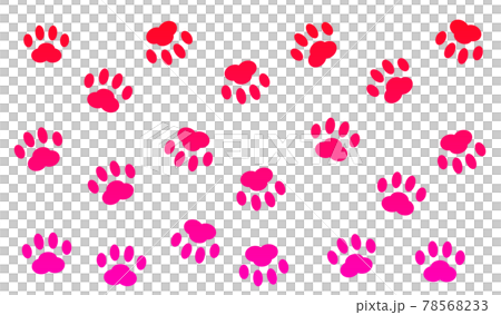 紅色爪子圖案 78568233