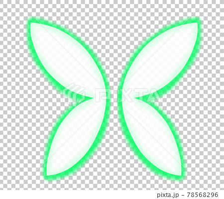 緑に輝く妖精の羽のイラスト素材