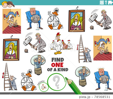 one of a kind task for children with cartoon proverbs 78568531