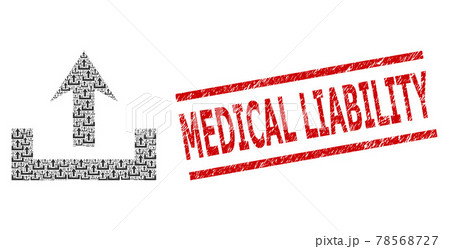 Upload Recursion Mosaic of Upload Icons and Grunge Medical Liability Seal 78568727