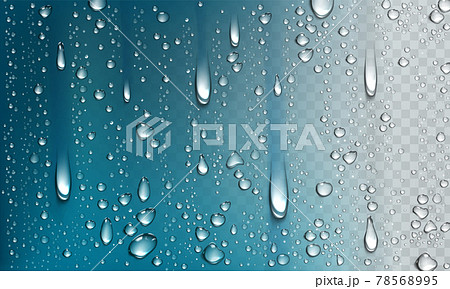 Water Droplets Isolated On Transparent Backgroundのイラスト素材