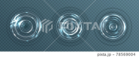 Ripple effect with circle waves on water surface 78569004