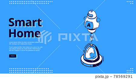 Landing page of smart home with robot icon 78569291