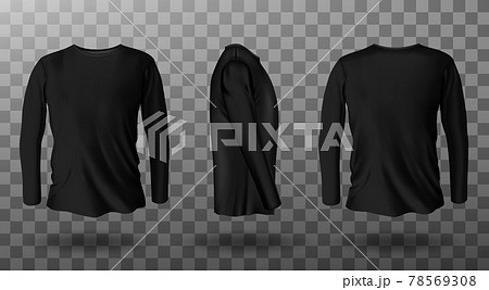 Realistic mockup of black long sleeve t-shirt 78569308
