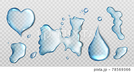 Water spills isolated on transparent background 78569366