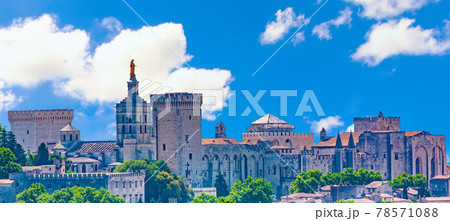 view of Palace of the Popes, Avignon, France view of Palace of the Popes, Avignon, France 78571088