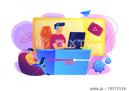 E-sport game streaming concept vector illustration. E-sport game streaming concept vector illustration. 78571518