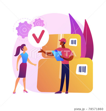 Parcel delivery and unpacking vector concept metaphor. 78571860