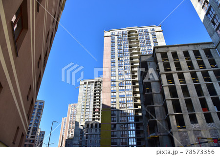 Facade of a new modern residential building Facade of a new modern residential building 78573356