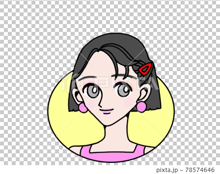 Fashionable hair make 80's cute idol fashion women 78574646