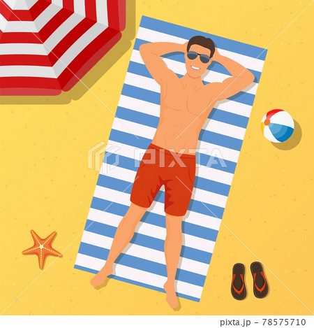 man on the beach. Summer time man on the beach. Summer time 78575710