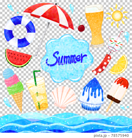 夏季插畫素材集 78575940