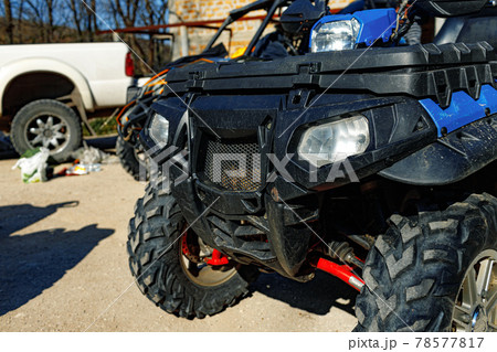 Details of Atv quad bike close up Details of Atv quad bike close up 78577817