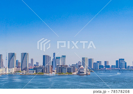 【東京の都市風景】レインボーブリッジからの東京都市眺望 【東京の都市風景】レインボーブリッジからの東京都市眺望 78578208