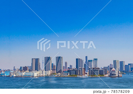 【東京の都市風景】レインボーブリッジからの東京都市眺望 【東京の都市風景】レインボーブリッジからの東京都市眺望 78578209