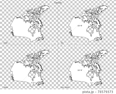 白地図 アメリカ大陸 カナダのイラスト素材