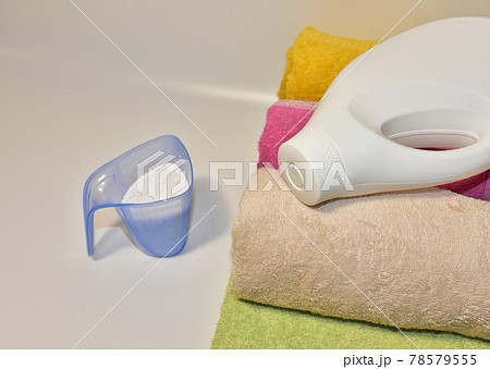Detergent laundry bottle for washing clothes. Household for cleaning in laundry room.  78579555
