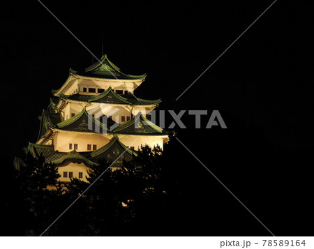 夜の名古屋城（金鯱不在） 78589164