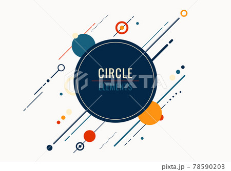 Abstract geometric circles and diagonal lines elements on white background 78590203