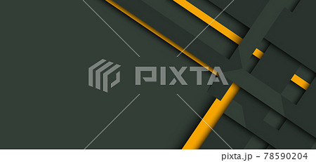 Banner web design template yellow and green geometric stripes overlapping with shadow on dark background. Banner web design template yellow and green geometric stripes overlapping with shadow on dark background. 78590204