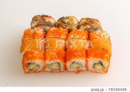 Japanese sushi and roll set 78590499