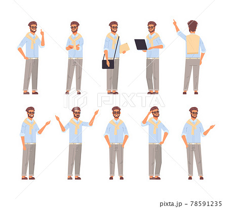 set businessman in different poses gesture emotions and body language concept set businessman in different poses gesture emotions and body language concept 78591235