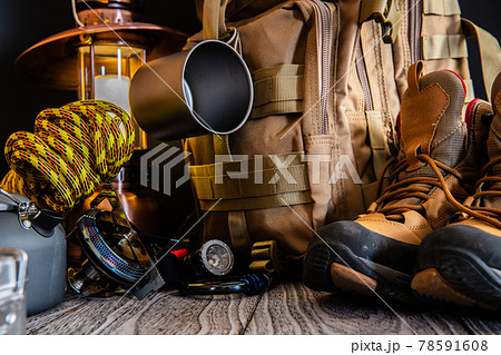 アウトドア 登山 キャンプ道具クローズアップ素材 アウトドア 登山 キャンプ道具クローズアップ素材 78591608