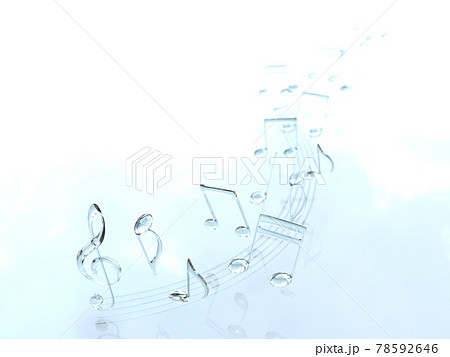 ガラスの音符と五線譜2 バックグラウンド Cgイラスト横のイラスト素材