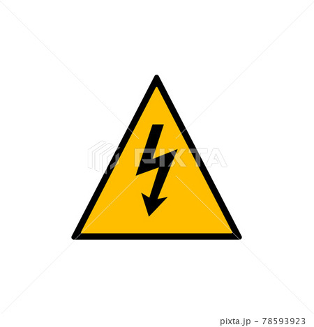 High voltage sign. Vector illustration, flat design. High voltage sign. Vector illustration, flat design. 78593923