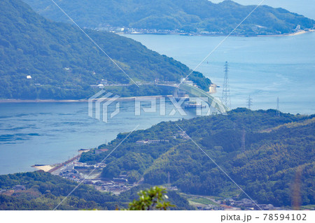 銭壺山から見た大島大橋 78594102