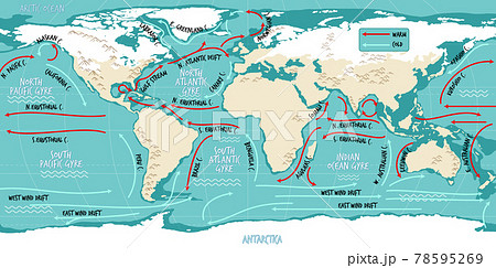 The ocean current world map with names The ocean current world map with names 78595269