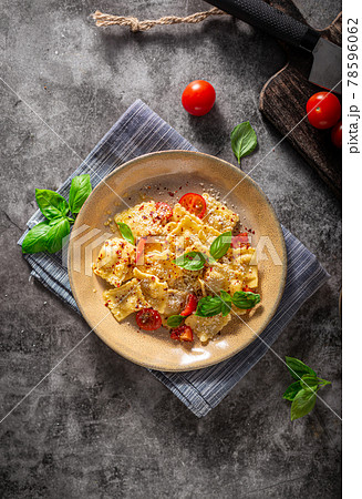 Ravioli with cheese and chilli Ravioli with cheese and chilli 78596062