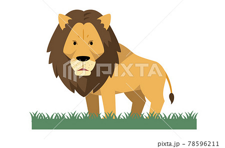ライオンと草のイラスト素材のイラスト素材