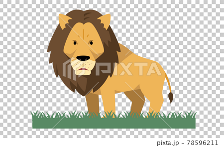 ライオンと草のイラスト素材のイラスト素材