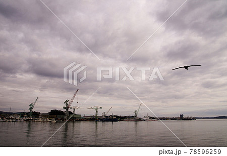 ドックのある海辺の風景・塩釜港（宮城県塩竃市） 78596259