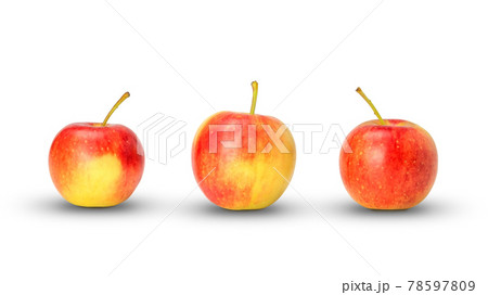 Red apple on a white background. 78597809