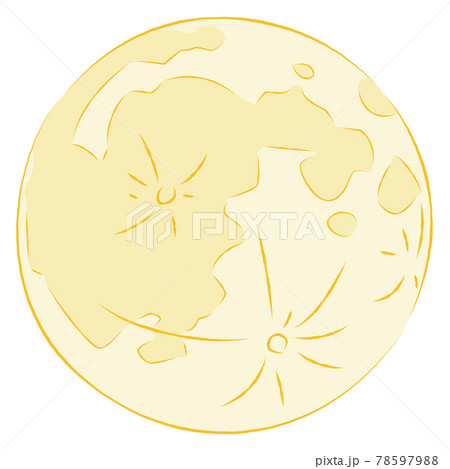 満月のイラストのイラスト素材