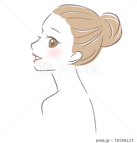 美しい女性 横顔のイラスト素材