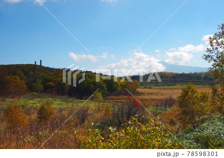 八幡平アスピーテラインから望む松尾鉱山跡 78598301